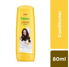 Nisha Conditioner for Women & Men - Strong & Smooth, 80ml Bottle, Enriched with Egg Protein, Boosts Strength & Shine