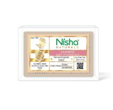 Nisha Jasmine Body Cleansing Soap Bar 125g – Paraben Free, Vegan, Gentle Cleanse for Soft & Supple Skin, Suitable for All Skin Types, Men & Women