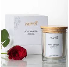 Nurvi Rose Vanilla Soy Wax Candle 200 gm
