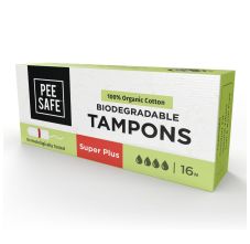 Pee Safe Super Plus Organic Cotton 16 Tampons