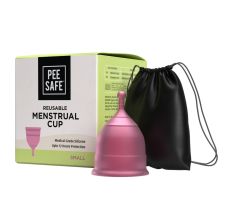 Pee Safe Reusable Menstrual Cup with Medical Grade Silicone for Women Small 1 Piece