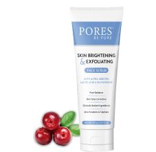 PORES Be Pure Skin Brightening & Exfoliating Face Scrub With Alpha Arbutin, Lactic Acid & Glutathione 100 gm