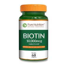 Pure Nutrition Biotin 10000mcg – 60 Tablets – High Strength Biotin Supplement