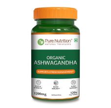 Pure Nutrition Organic Ashwagandha Tablets – 120 Veg Tablets – Herbal Adaptogen Supplement