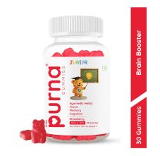Purna Junior Brain Booster Gummies | Strawberry | Pack of 30 | 1 Daily - Annapurna (30 No)