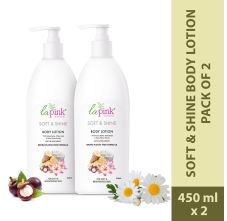 La Pink Soft and Shine Body Lotion With White Haldi & Daisy Flower To Enhance Radiance & Reduce Fine Lines Pack of 2