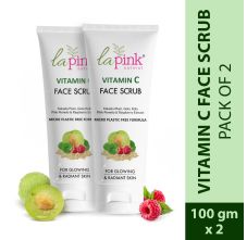 La Pink Vitamin C Face Scrub with White Haldi for Glowing & Radiant Skin Pack of 2