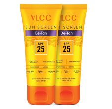 VLCC De - Tan Sun Screen Lotion - SPF 25 - 150ml X 2 | Buy One Get One (300ml)