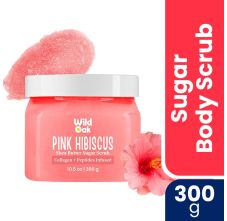 WildOak Pink Hibiscus Sugar Body Scrub | 300g