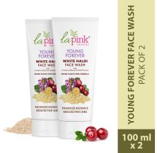La Pink Young Forever Face Wash With White Haldi To Enhance Radiance & Reduce Fine Lines Pack of 2